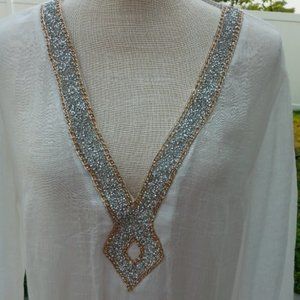 AZUCAR IVORY WOMEN TUNIC RELAXED SIZE M